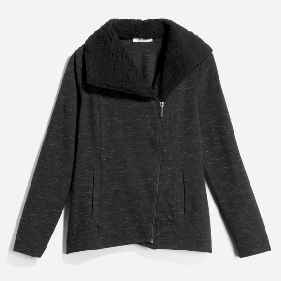 Shailene Shearling Collar Knit Jacket by Kensie - Picture 1 of 14